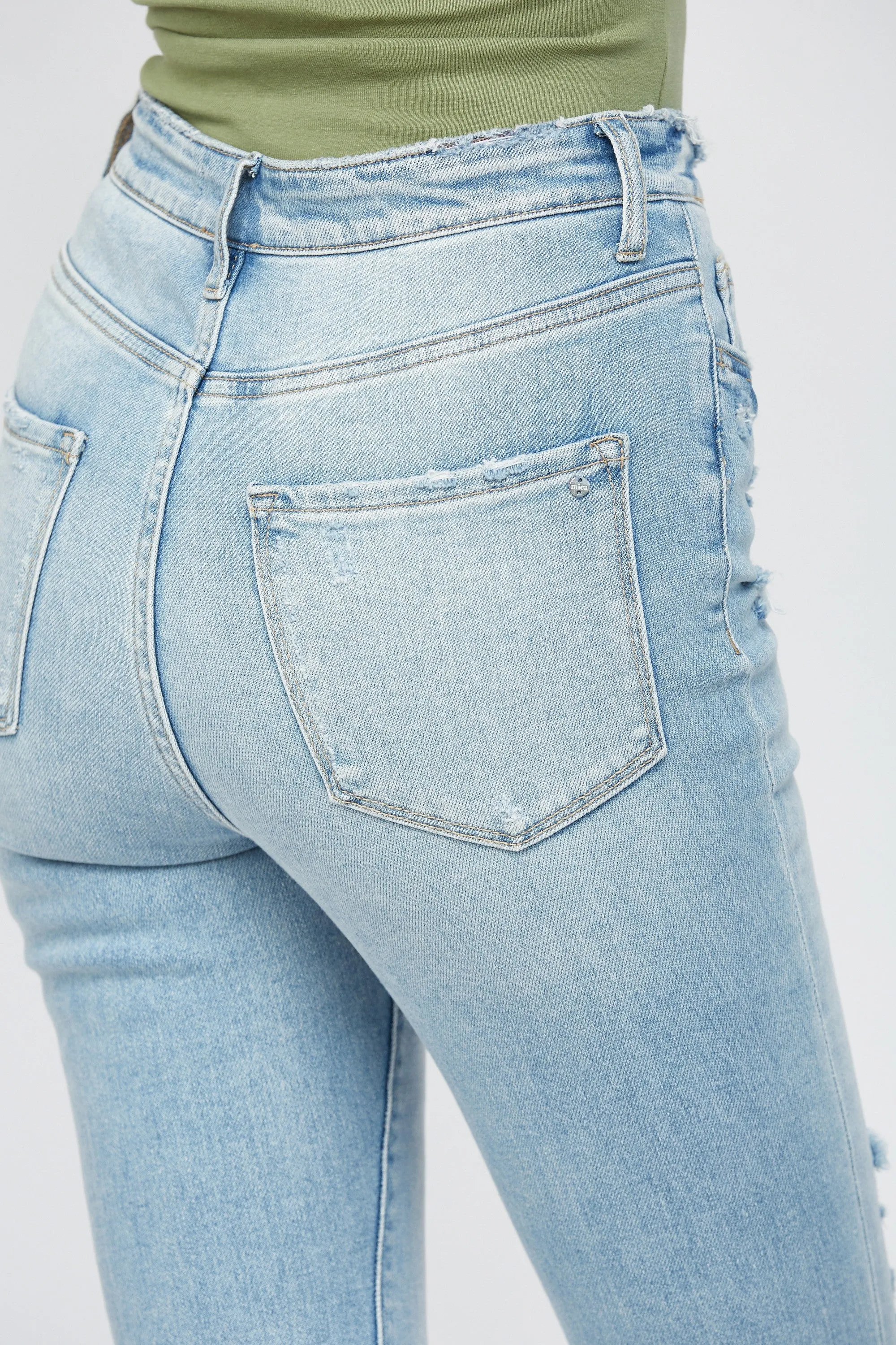 The Zara High Rise Crop Skinny Denim Jeans - Mica