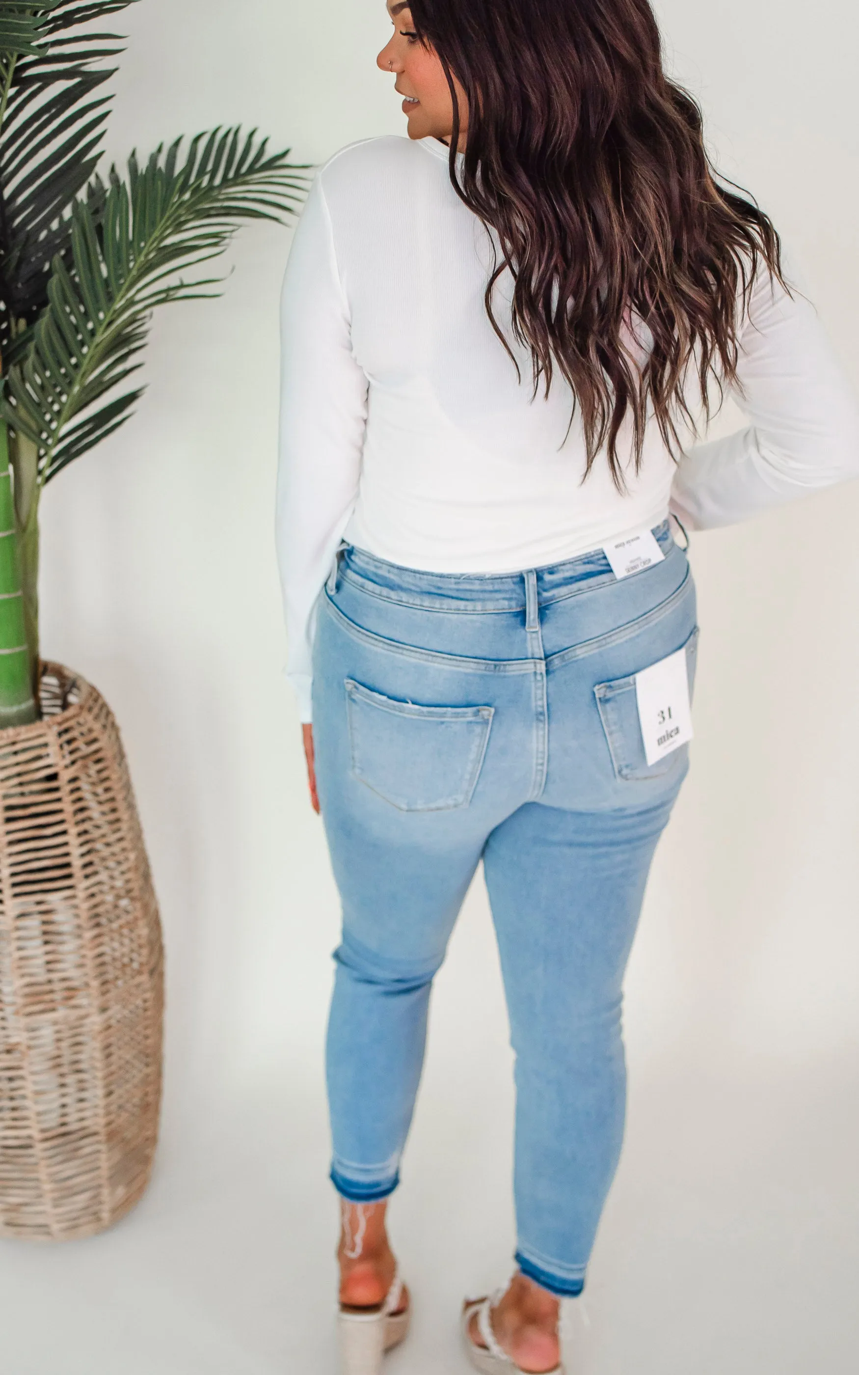 The Zara High Rise Crop Skinny Denim Jeans - Mica