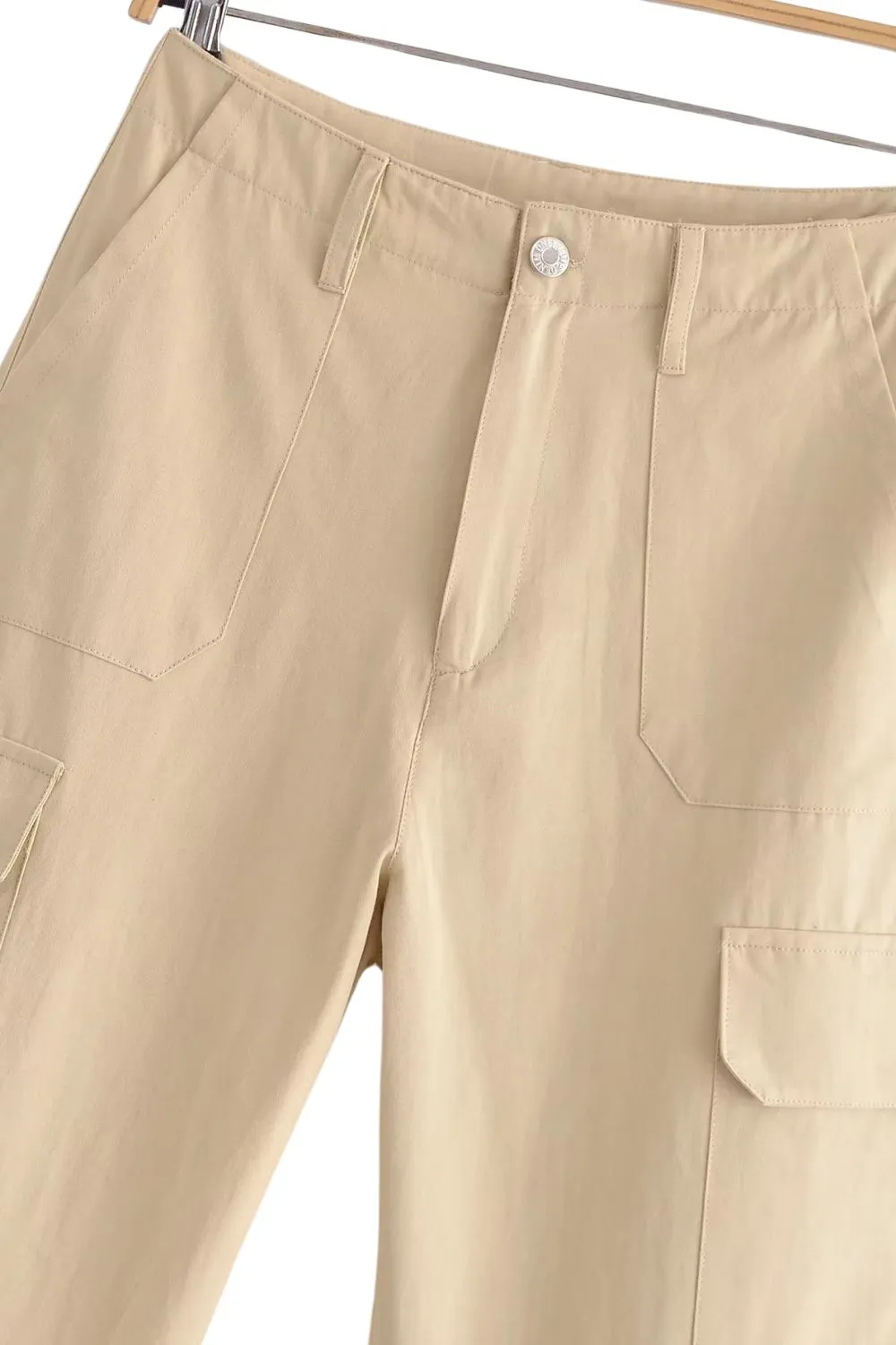 'Ustina' High-Waisted Straight-Leg Cargo Pants