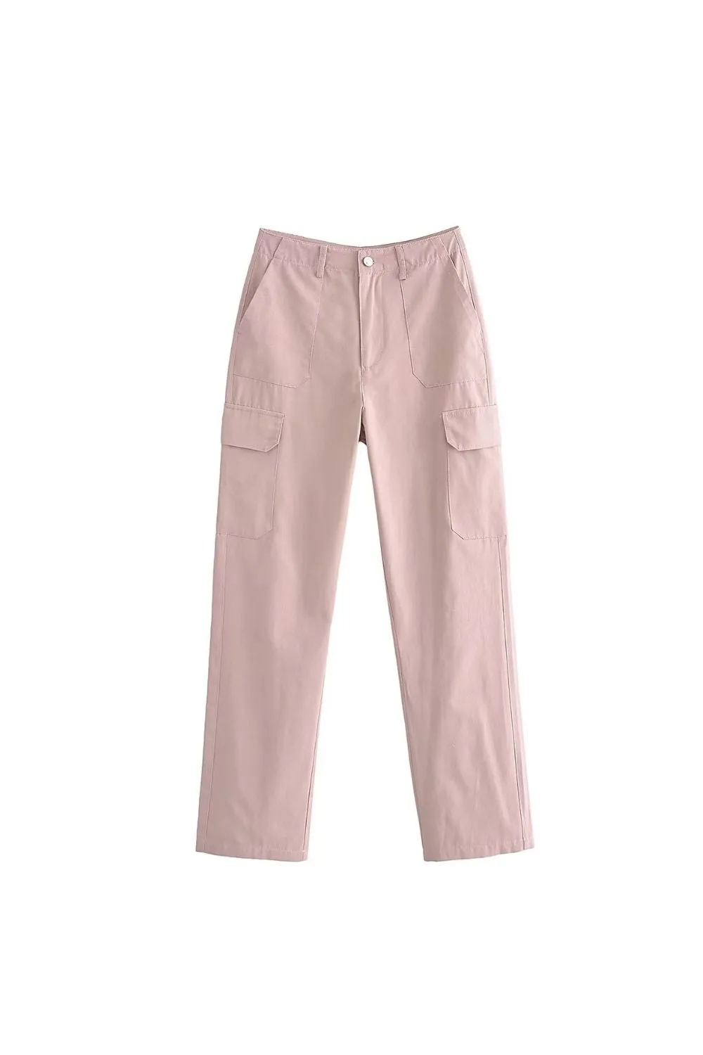 'Ustina' High-Waisted Straight-Leg Cargo Pants