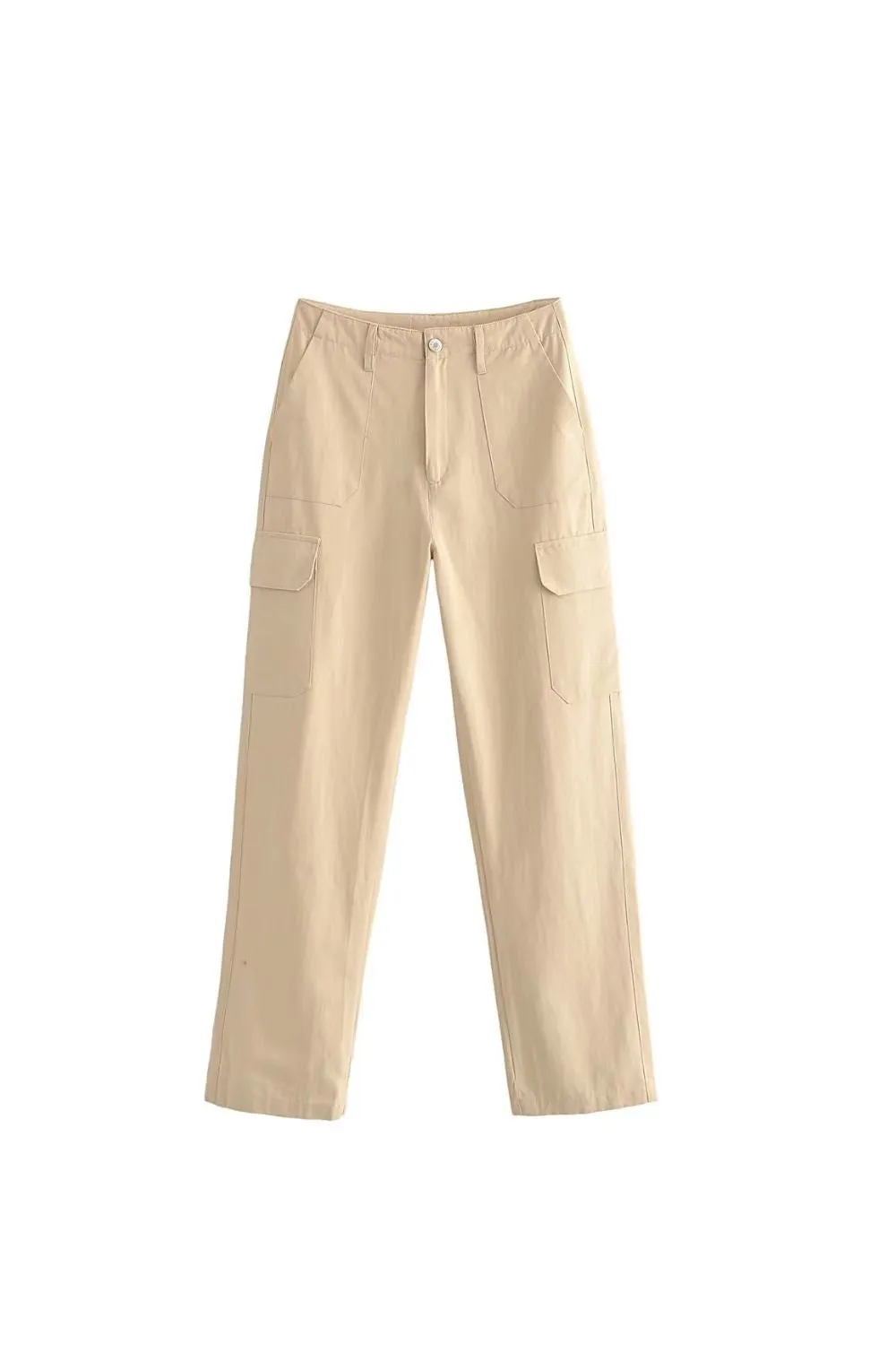 'Ustina' High-Waisted Straight-Leg Cargo Pants