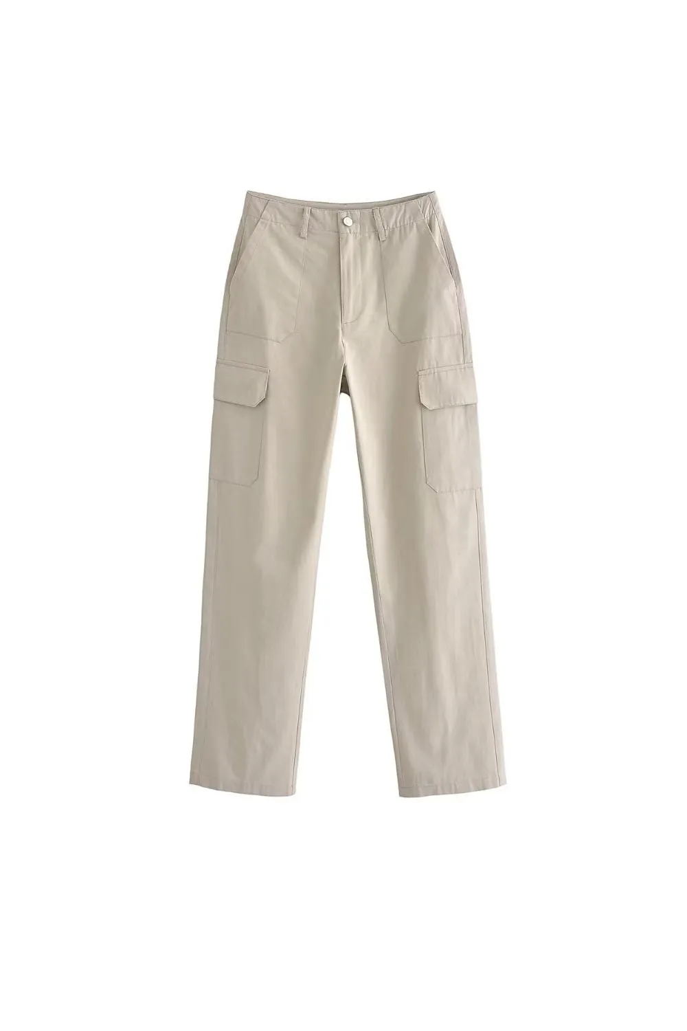 'Ustina' High-Waisted Straight-Leg Cargo Pants