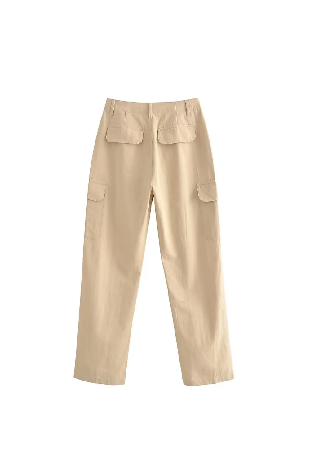 'Ustina' High-Waisted Straight-Leg Cargo Pants