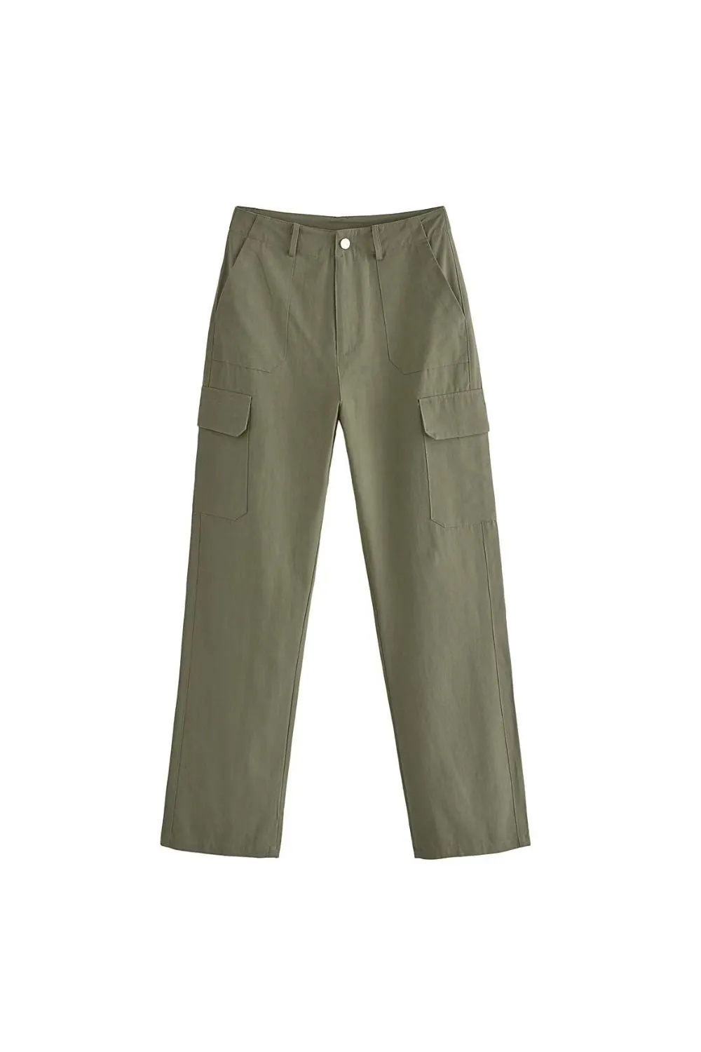 'Ustina' High-Waisted Straight-Leg Cargo Pants