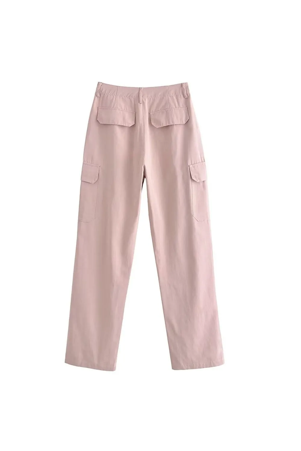 'Ustina' High-Waisted Straight-Leg Cargo Pants