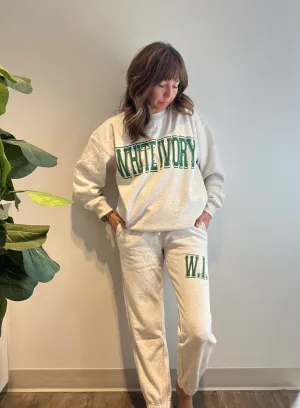 White Ivory Varsity Sweatpant