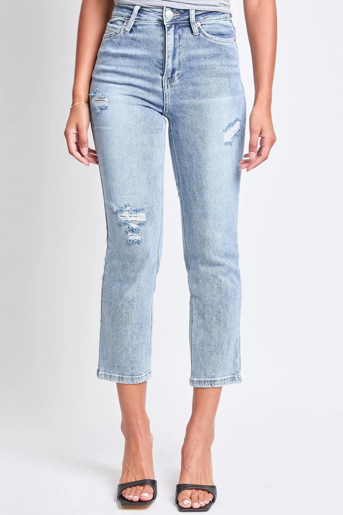 Women's High Rise Vintage Stretch Straight Leg Jeans