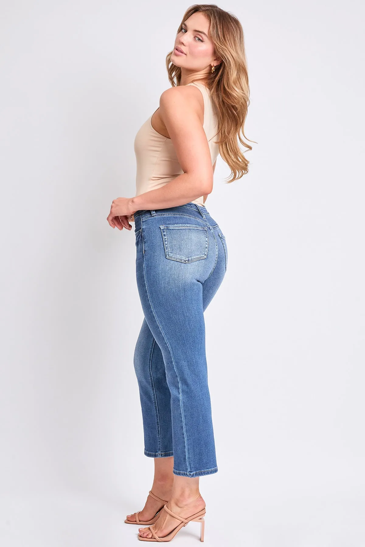 Women's High Rise Vintage Stretch Straight Leg Jeans