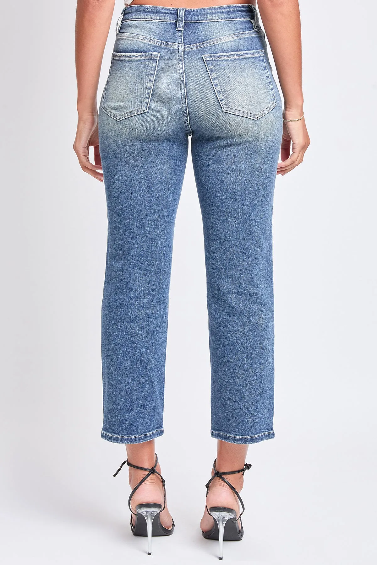 Women's High Rise Vintage Stretch Straight Leg Jeans