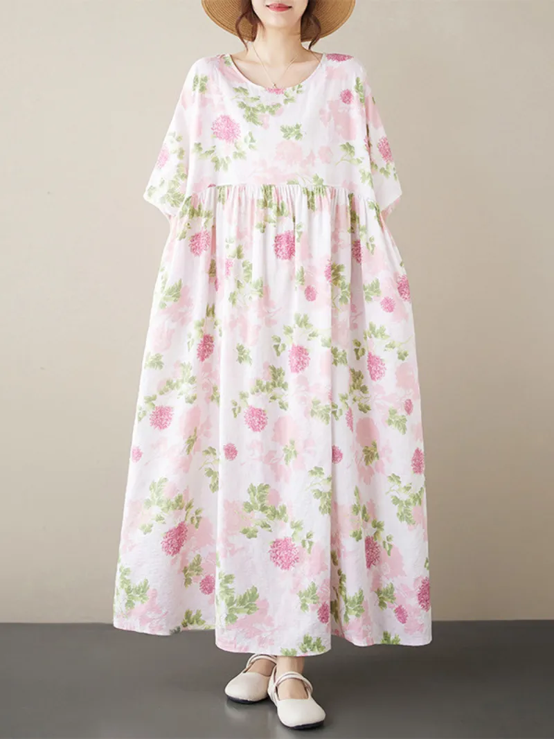 Women's Summer Charming Chic Flower Smock Dress